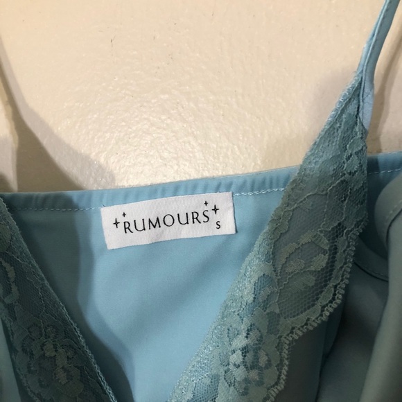 Rumours Blue Satin Slip Dress - Picture 4 of 4